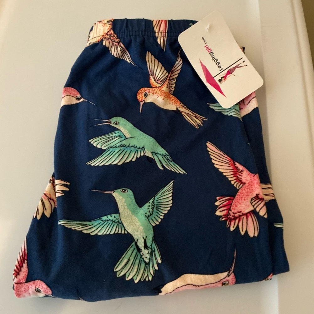 NWT Legging Girl Stretchy OS Cute Hummingbird Leggings